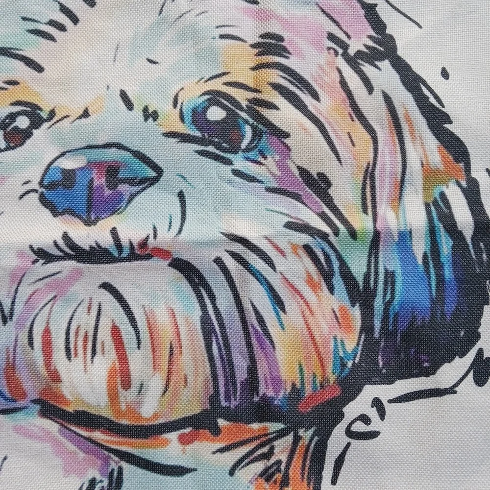 Shih Tzu Pillow Cover Abstract Contemporary Colorful Zip Closure